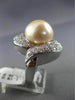 ESTATE MASSIVE 2.46CT DIAMOND 18KT WHITE GOLD SOUTH SEA PEARL INFINITY LOVE RING
