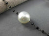 ESTATE LARGE & LONG 18KT WHITE GOLD 3D PEARL & BLACK SPINAL BY THE YARD NECKLACE