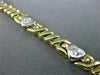 ESTATE WIDE .45CT DIAMOND 14KT WHITE & YELLOW GOLD HEART LOVE BRACELET #15359