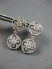 ESTATE .52CT DIAMOND 14KT WHITE GOLD CIRCULAR FLOWER FILIGREE HANGING EARRINGS