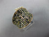 LARGE 1.42CT MULTI COLOR DIAMOND 18KT ROSE GOLD 3D MULTI ROW DOME SHAPE FUN RING