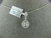 ESTATE .58CT DIAMOND 18KT WHITE GOLD 3D CLASSIC HALO ROUND & BAGUETTE PENDANT