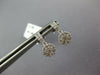 ESTATE SMALL .50CT DIAMOND 14KT WHITE GOLD 3D FLOWER CLUSTER HANGING EARRINGS