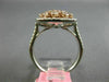 ESTATE 1.24CT WHITE & PINK DIAMOND 18K WHITE & ROSE GOLD SQUARE ANNIVERSARY RING