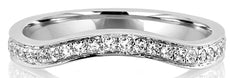 .24CT DIAMOND 18K WHITE GOLD CLASSIC ROUND PAVE CHANNEL V SHAPE ANNIVERSARY RING