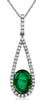 1.33CT DIAMOND & AAA EMERALD 14KT WHITE GOLD OVAL & ROUND TEAR DROP FUN PENDANT
