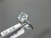 ESTATE .80CT AAA AQUAMARINE 14KT WHITE GOLD 3D SQUARE SOLITAIRE PROMISE RING