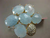 ESTATE LARGE 10.25CT DIAMOND & AAA BLUE QUARTZ 14KT YELLOW GOLD 3D FLOWER RING