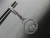 ESTATE .47CT DIAMOND 18K WHITE GOLD 3D FLOWER CIRCLE OF LIFE HUGGIE EARRINGS VVS