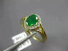 ESTATE .95CT DIAMOND & AAA OVAL EMERALD 14KT YELLOW GOLD CLASSIC ENGAGEMENT RING