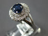 1.27CT DIAMOND & AAA SAPPHIRE 18KT WHITE GOLD ROUND DOUBLE HALO ENGAGEMENT RING