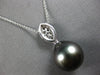 LARGE .37CT DIAMOND & AAA TAHITIAN PEARL 18KT WHITE GOLD MARQUISE LOVE NECKLACE
