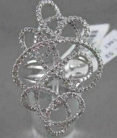 ANTIQUE WIDE MASSIVE FILIGREE 1.52CTW DIAMOND 14KT WHITE GOLD RING ONE OF A KIND