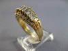 WIDE 1.26CT DIAMOND 14KT YELLOW GOLD 3D ROUND & BAGUETTE 3 ROW ANNIVERSARY RING