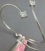 LARGE .60CT DIAMOND 18KT WHITE GOLD 3D ROUND & BAGUETTE FLEXIBLE BANGLE BRACELET