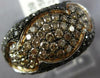 LARGE 1.68CT BLACK CHOCOLATE FANCY DIAMOND 18K 2 TONE GOLD CIRCULAR CLUSTER RING