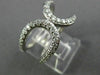 ESTATE WIDE .64CT DIAMOND 14KT WHITE GOLD 3D OPEN HUGS & KISSES FUN LOVE RING