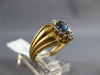 ESTATE .71CT DIAMOND & AAA SAPPHIRE 14K YELLOW GOLD PEAR SHAPE & ROUND HALO RING