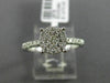 ESTATE WIDE .32CT DIAMOND 18KT WHITE GOLD CLUSTER ROUND PROMISE ENGAGEMENT RING