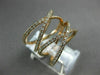 ESTATE LARGE .72CT DIAMOND 14KT ROSE GOLD 3D MULTI ROW CRISS CROSS LOVE RING
