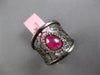 ESTATE LARGE 1.79CT DIAMOND & AAA RUBY 14KT BLACK GOLD 3D WEB FUN RING