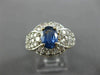 ESTATE WIDE 1.40CT DIAMOND & AAA SAPPHIRE 14K TWO TONE GOLD OVAL ENGAGEMENT RING