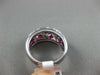 ESTATE WIDE 2.05CT DIAMOND & RUBY 14KT WHITE GOLD CRISS CROSS WOVEN ETOILE RING