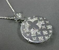 ANTIQUE 1.15CT DIAMOND 14K WHITE GOLD CROSS 3D CIRCULAR STAR BURST PENDANT 17742