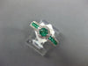ESTATE .82CT DIAMOND & AAA EMERALD 14KT WHITE GOLD 3D ROUND SQUARE HALO FUN RING