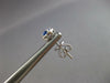 SMALL .51CT DIAMOND & AAA SAPPHIRE 14KT WHITE GOLD 3D ROUND FLOWER STUD EARRINGS