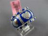 WIDE 1.03CT DIAMOND & BLUE ENAMEL 18KT WHITE GOLD MULTI HEART ETERNITY LOVE RING