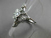 ESTATE LARGE .48CT DIAMOND 14KT WHITE GOLD OPEN BEZEL FLOWER FUN RING #20573