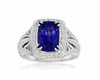 LARGE 5.1CT DIAMOND & AAA TANZANITE 14K WHITE GOLD OPEN FILIGREE ENGAGEMENT RING
