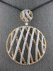 EXTRA LARGE 4.08CT WHITE & PINK DIAMOND 18KT WHITE ROSE GOLD CRISS CROSS PENDANT