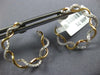 .36CT DIAMOND 18KT 2 TONE GOLD 3D INIFINITY ROPE SIDEWAYS HOOP HANGING EARRINGS