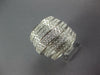 EXTRA LARGE 2.66CT DIAMOND 18KT WHITE GOLD 3D MULTI ROW SWIRL FUN COCKTAIL RING