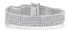 LARGE & WIDE 15.65CT DIAMOND 18K WHITE GOLD MULTI ROW FLEXIBLE ETERNITY BRACELET