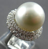 EXTRA LARGE 1.03CT DIAMOND & AAA SOUTH SEA PEARL 18KT WHITE GOLD ENGAGEMENT RING