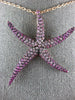 ESTATE EXTRA LARGE 3.75CT AAA PINK SAPPHIRE 18KT ROSE GOLD STAR FISH FUN PENDANT