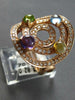 EXTRA LARGE 2.64CT DIAMOND & AAA MULTI GEM 14K ROSE GOLD MULTI CIRCULAR FUN RING