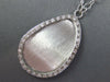 ESTATE LARGE .39CT DIAMOND 14KT WHITE GOLD TEAR DROP MATTE CLASSIC FUN NECKLACE