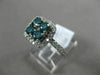 ESTATE .60CT WHITE & BLUE DIAMOND 14KT WHITE GOLD SQUARE HALO LOVE PROMISE RING
