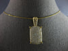 LARGE 1.79CT DIAMOND 14KT YELLOW GOLD CLASSIC RECTANGULAR PAVE FLOATING PENDANT