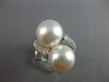 LARGE .93CT DIAMOND & AAA SOUTH SEA PEARL 18KT WHITE GOLD CRISS CROSS LOVE RING