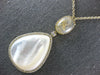 LARGE DIAMOND & AAA MOTHER OF PEARL & RUTILATED QUARTZ 14K ROSE GOLD 3D NECKLACE