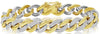 ESTATE 2.74CT DIAMOND 18K 2 TONE GOLD CUBAN LINK ETERNITY UNISEX TENNIS BRACELET
