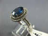 LARGE 3.05CT DIAMOND & SAPPHIRE 14KT WHITE GOLD OVAL DOUBLE HALO ENGAGEMENT RING