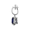 9.72CT DIAMOND & AAA SAPPHIRE 18KT WHITE GOLD EMERALD CUT & ROUND HALO EARRINGS