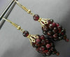 ANTIQUE AAA GARNET 14KT YELLOW GOLD CLASSIC GRAPE CLUSTER HANGING EARRINGS 22070
