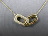 ESTATE .26CT DIAMOND 14KT YELLOW GOLD RECTANGULAR LOVE KNOT V SHAPE FUN NECKLACE
